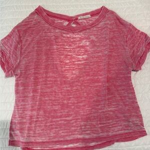 We The Free Pink Tie-Dye Short Sleeve Tee